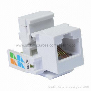 Keystone Jack, Supports Cat5e and Cat6, Shielded and Unshielded are Available